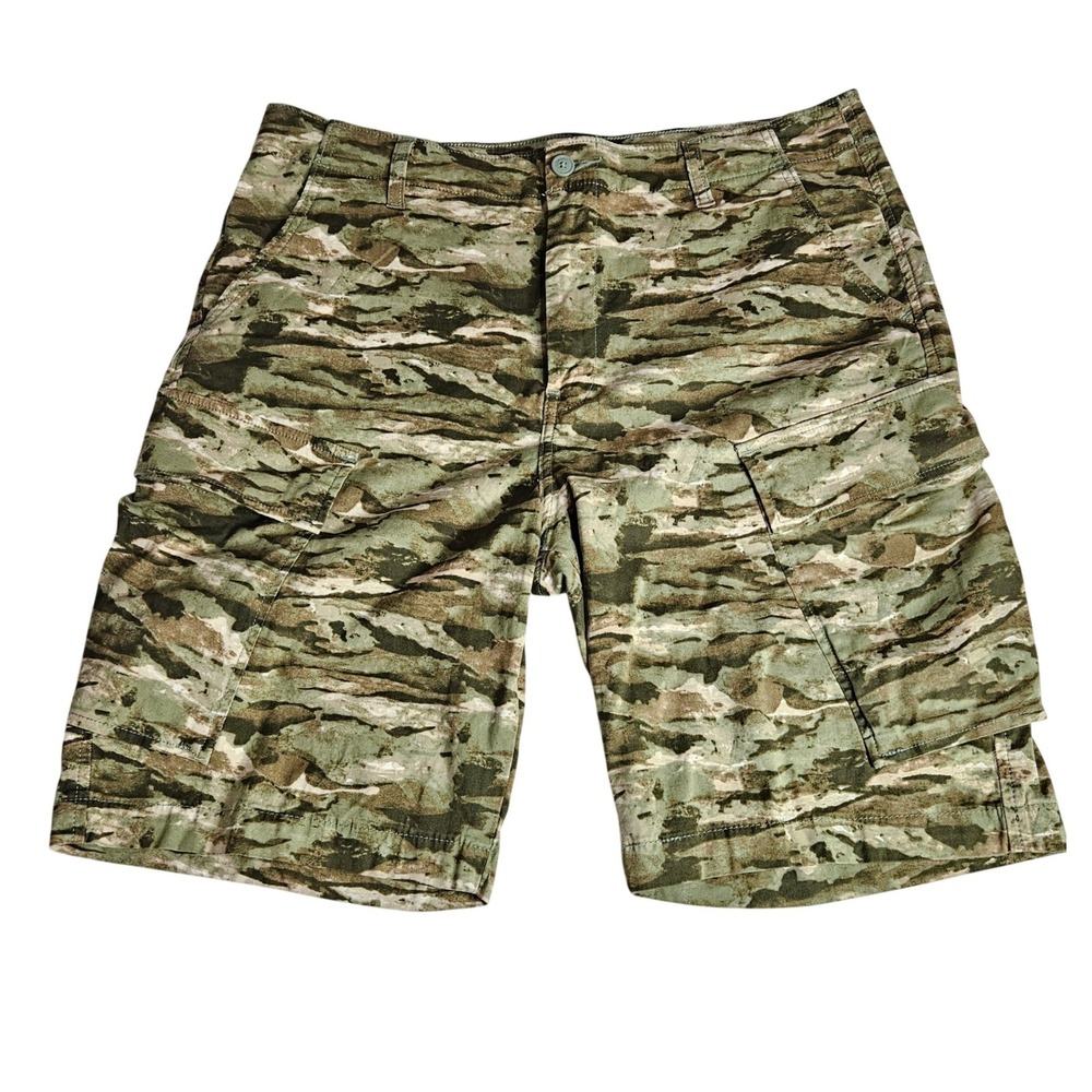 Levis XX Cargo Shorts Mens 36 Green Tiger Stripe Camo Utility Relaxed Fit Cotton